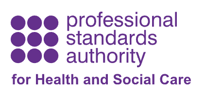 Professional Standards Authority Logo for Health & Social Care Professional Standards Authority Logo for Health & Social Care